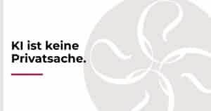 KI ist keine Privatsache. Beitragsbild zur Kategorie KI & Ethik